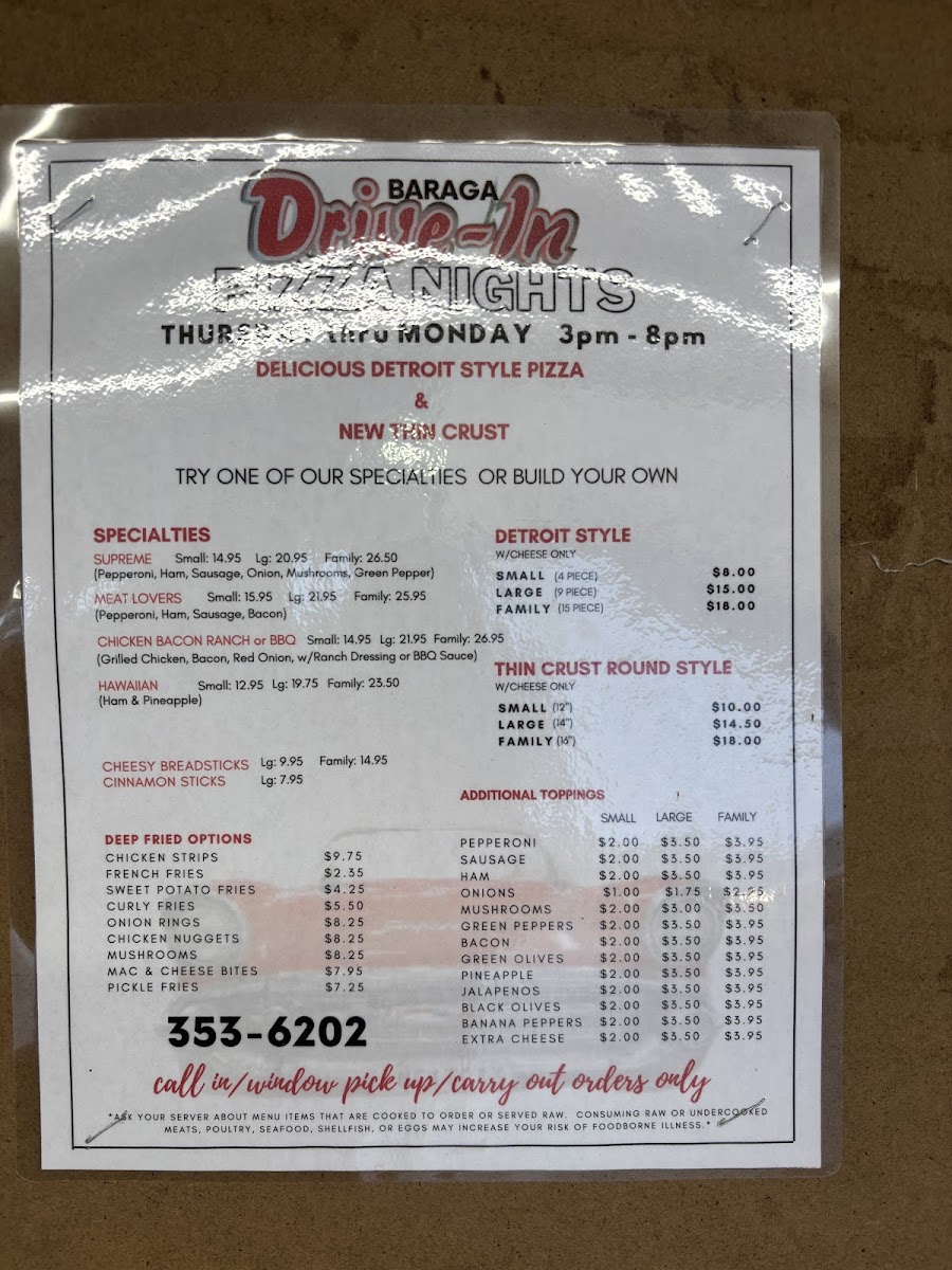 Menu Baraga Drive-In-5